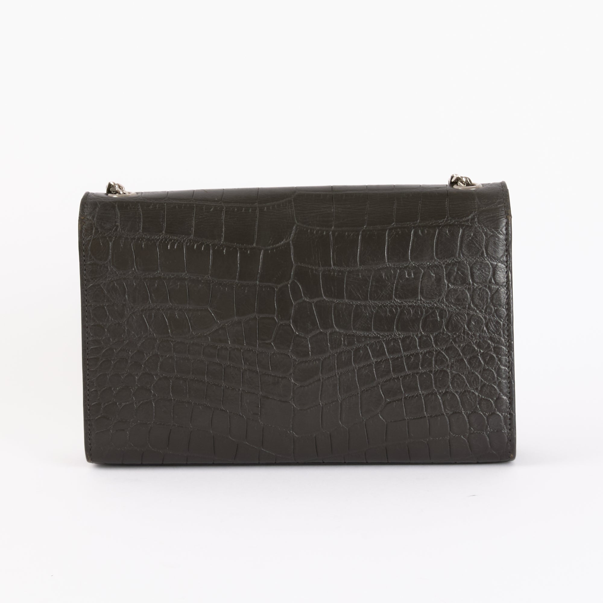 SAINT LAURENT - Sac Bandoulière Kate embossé gris - Hand Bag