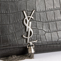SAINT LAURENT - Sac Bandoulière Kate embossé gris - Hand Bag