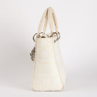DIOR - Sac à main Lady D-Light toile Blanc - Hand Bag