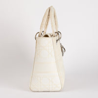 DIOR - Sac à main Lady D-Light toile Blanc - Hand Bag