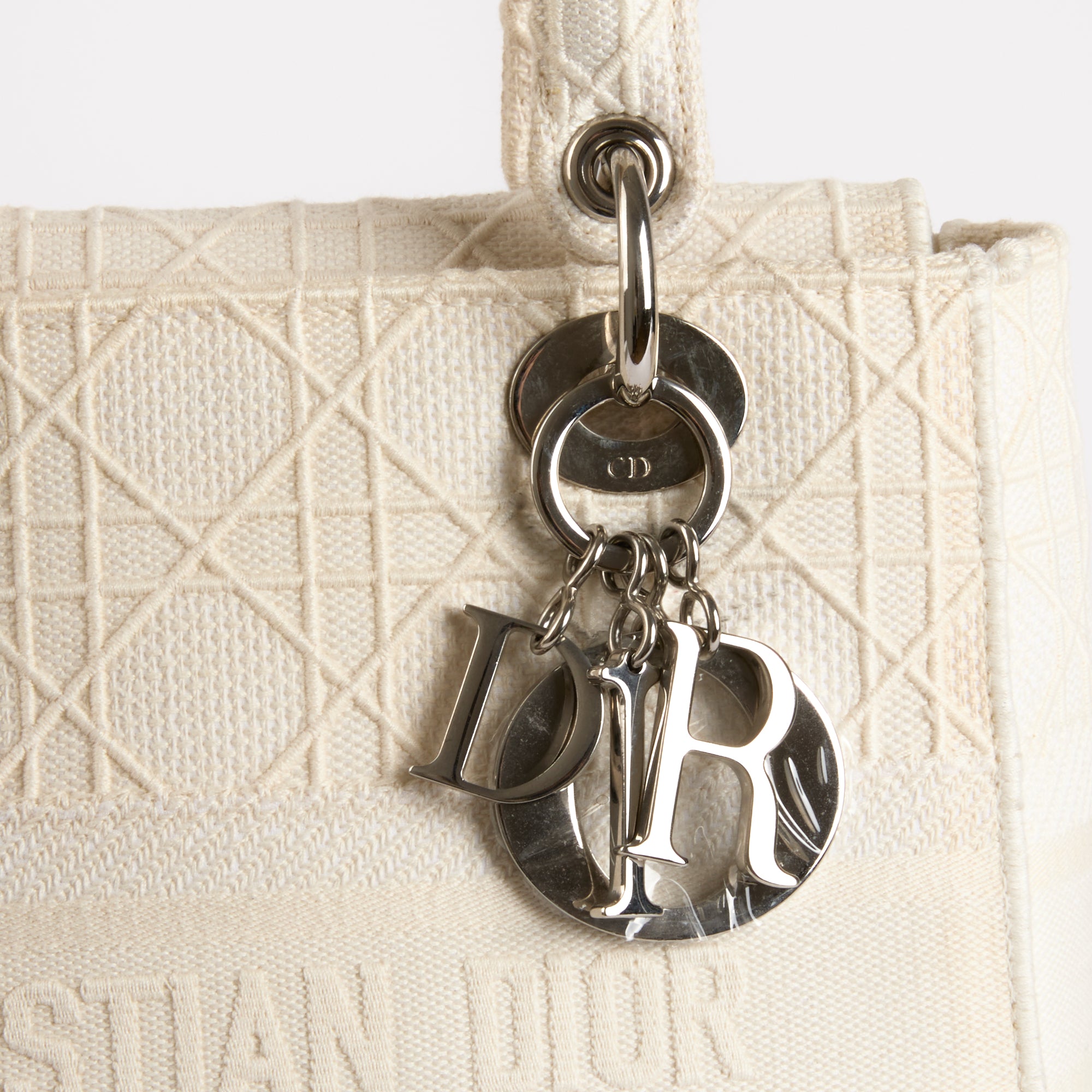 DIOR - Sac à main Lady D-Light toile Blanc - Hand Bag