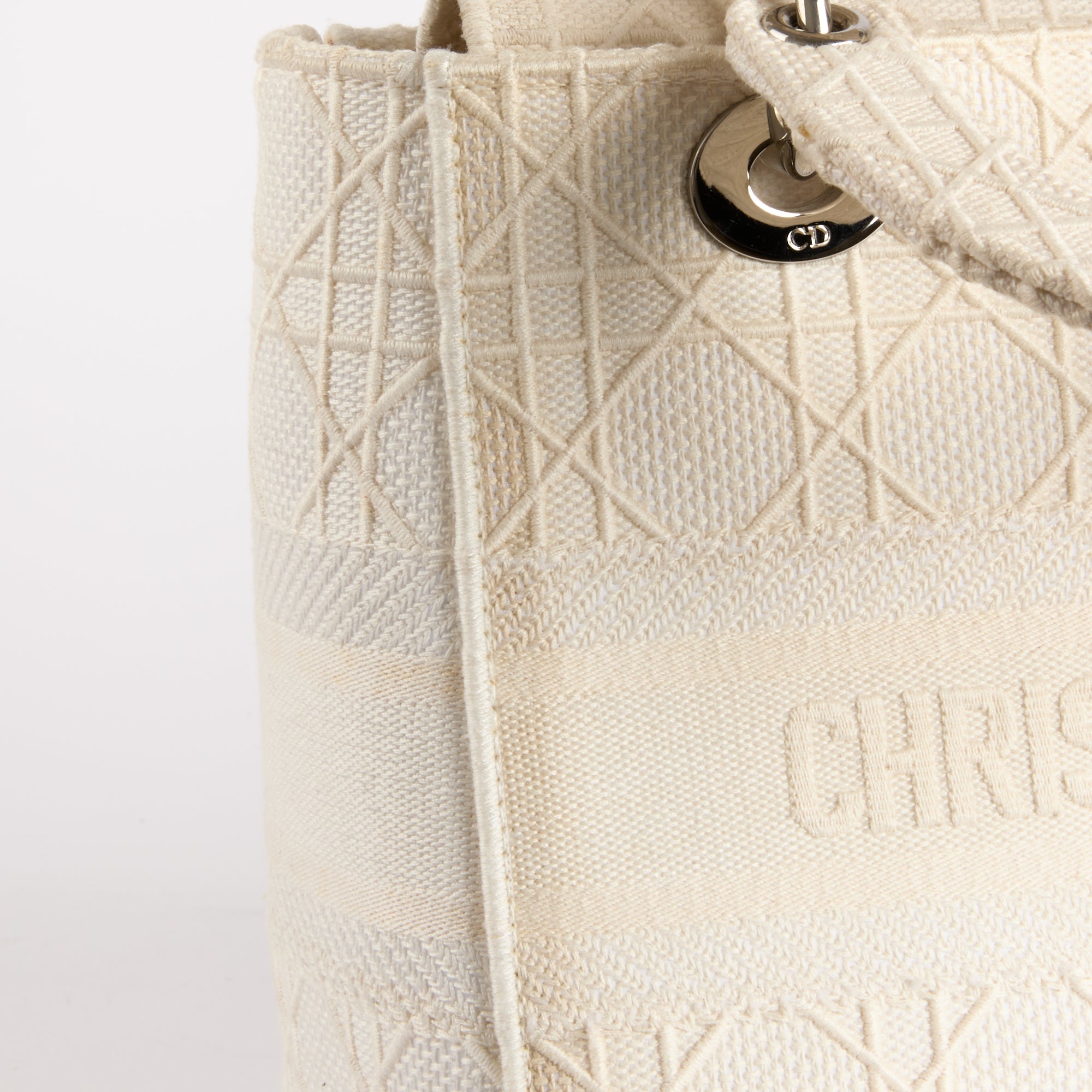 DIOR - Sac à main Lady D-Light toile Blanc - Hand Bag