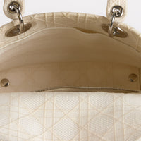 DIOR - Sac à main Lady D-Light toile Blanc - Hand Bag
