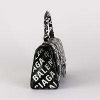 BALENCIAGA - Small Hourglass Handbag in Black and White - Hand Bag