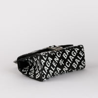 BALENCIAGA - Small Hourglass Handbag in Black and White - Hand Bag