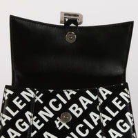 BALENCIAGA - Small Hourglass Handbag in Black and White - Hand Bag