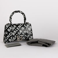 BALENCIAGA - Small Hourglass Handbag in Black and White - Hand Bag