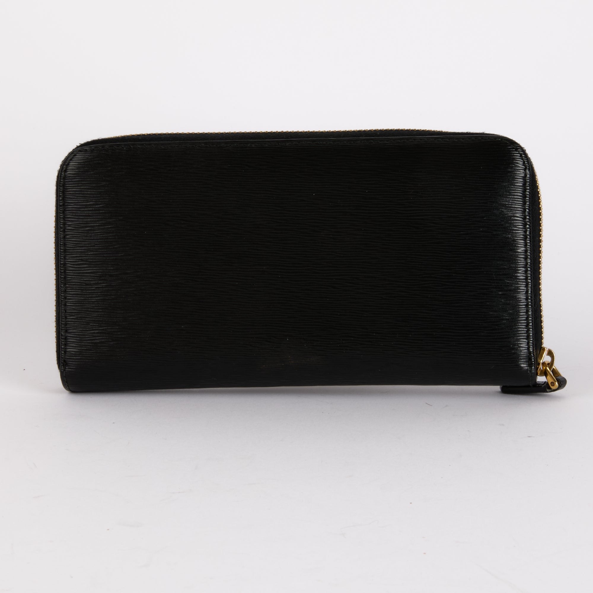 PRADA - Portefeuille Long en cuir Saffiano Noir - Hand bag