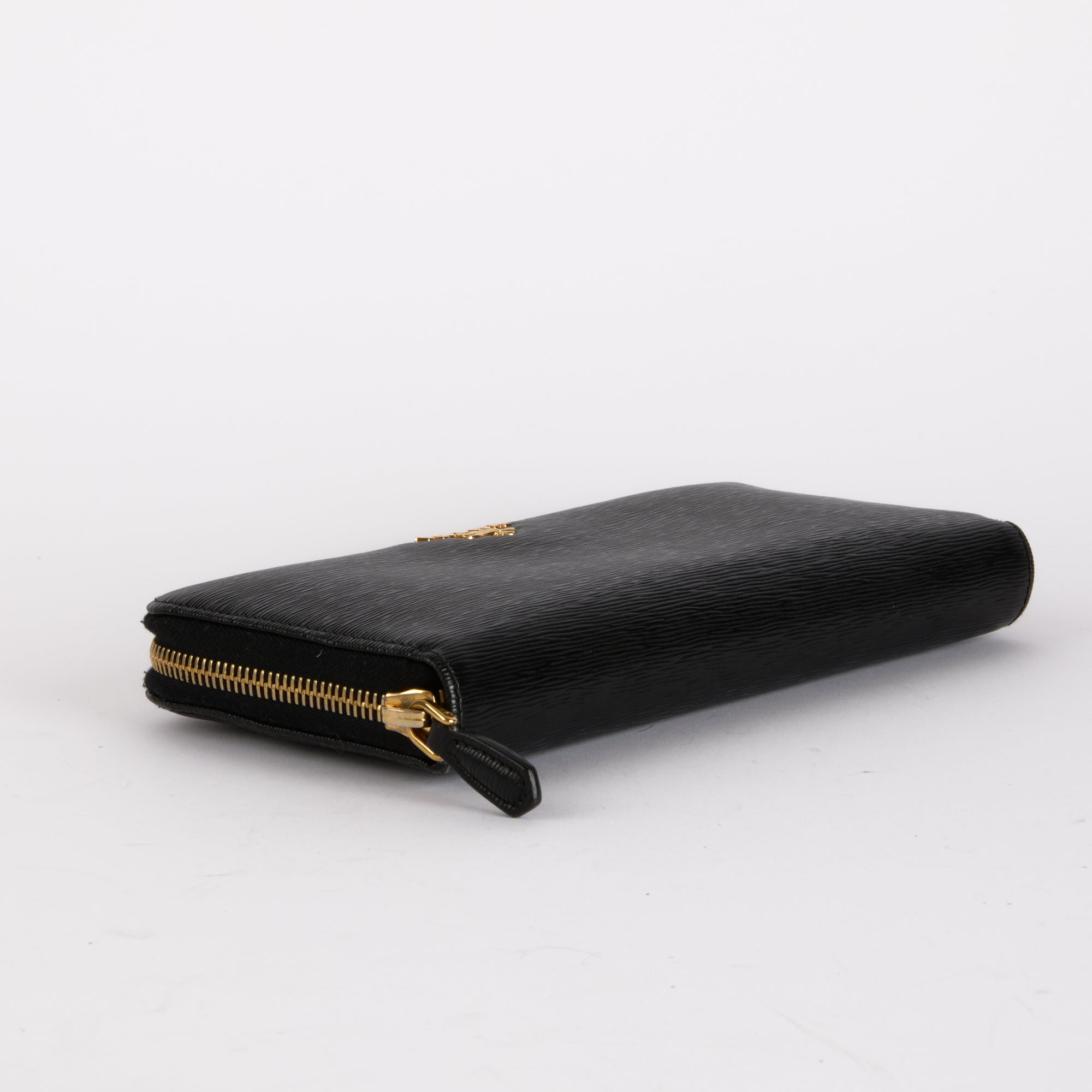 PRADA - Portefeuille Long en cuir Saffiano Noir - Hand bag