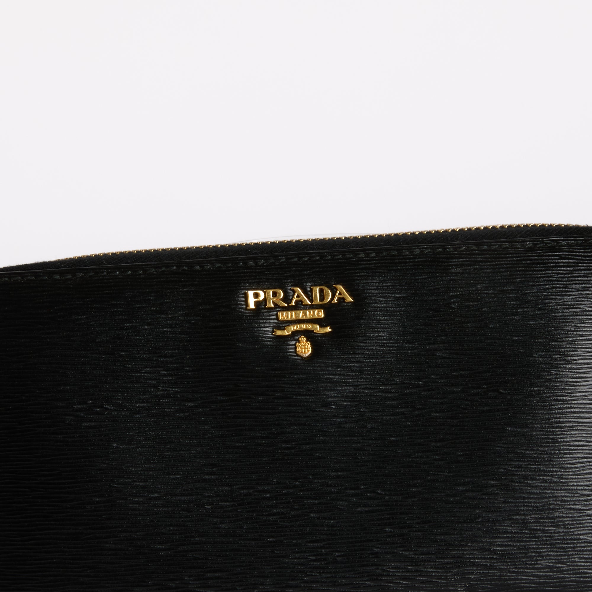PRADA - Portefeuille Long en cuir Saffiano Noir - Hand bag