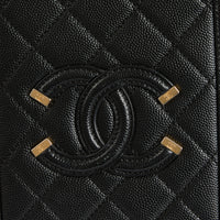 CHANEL - Sac bandoulière Vanity Vertical Logo CC cuir caviar - Hand Bag