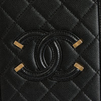 CHANEL - Sac bandoulière Vanity Vertical Logo CC cuir caviar - Hand Bag