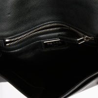 PRADA - Pochette Two Tone cuir Saffiano noir bleu - Clutch Pouch Bag