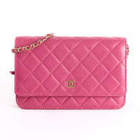 CHANEL - Sac bandoulière Wallet on Chain Classique cuir Rose - Shoulder Bag