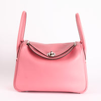 HERMES - Sac à main Lindy 26 Cuir Evercolor Rose été - Hand Bag