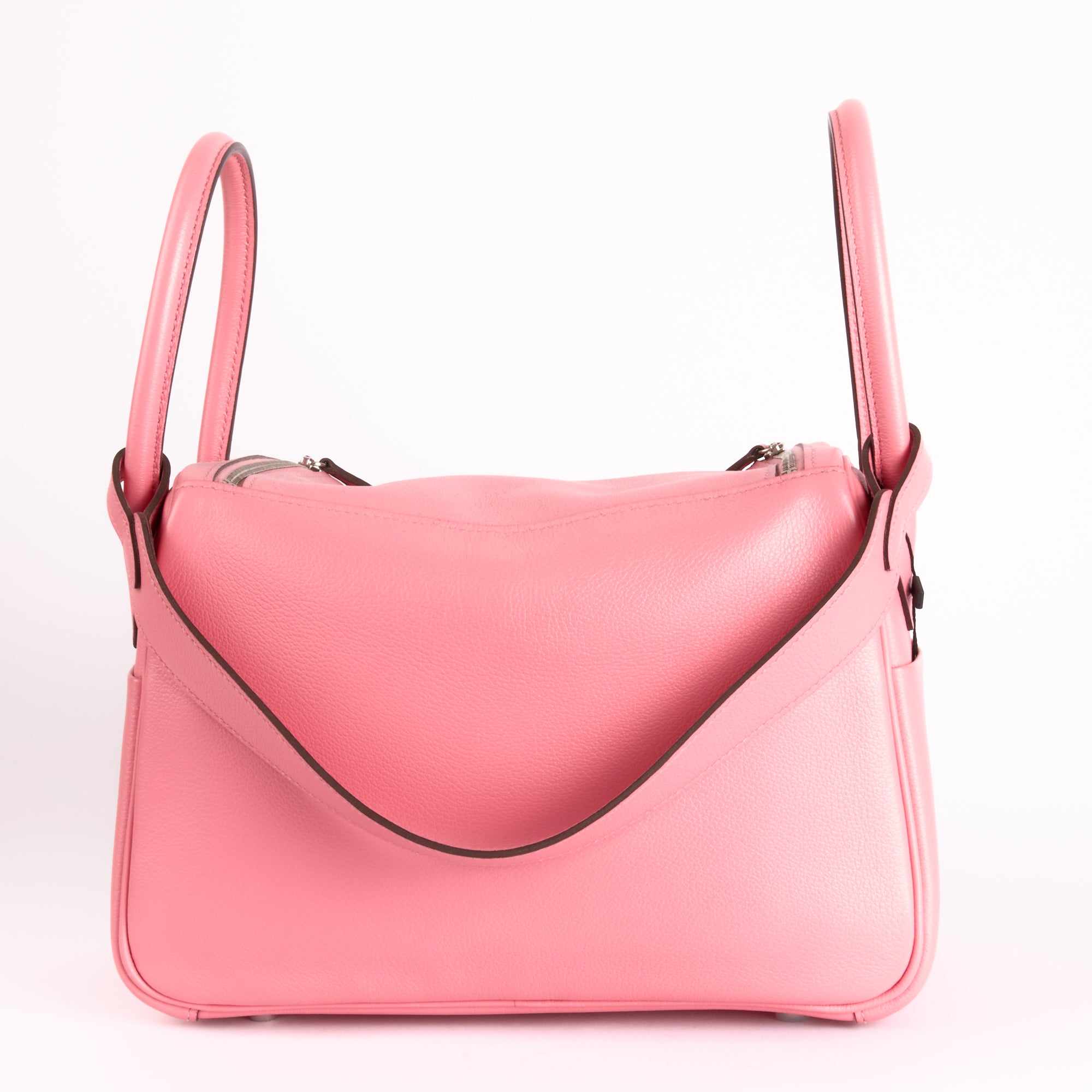 HERMES - Sac à main Lindy 26 Cuir Evercolor Rose été - Hand Bag