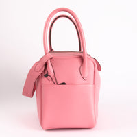 HERMES - Sac à main Lindy 26 Cuir Evercolor Rose été - Hand Bag
