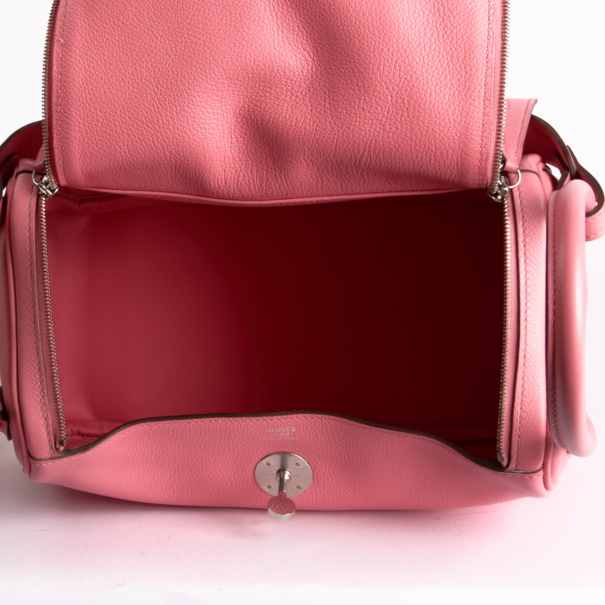 HERMES - Sac à main Lindy 26 Cuir Evercolor Rose été - Hand Bag