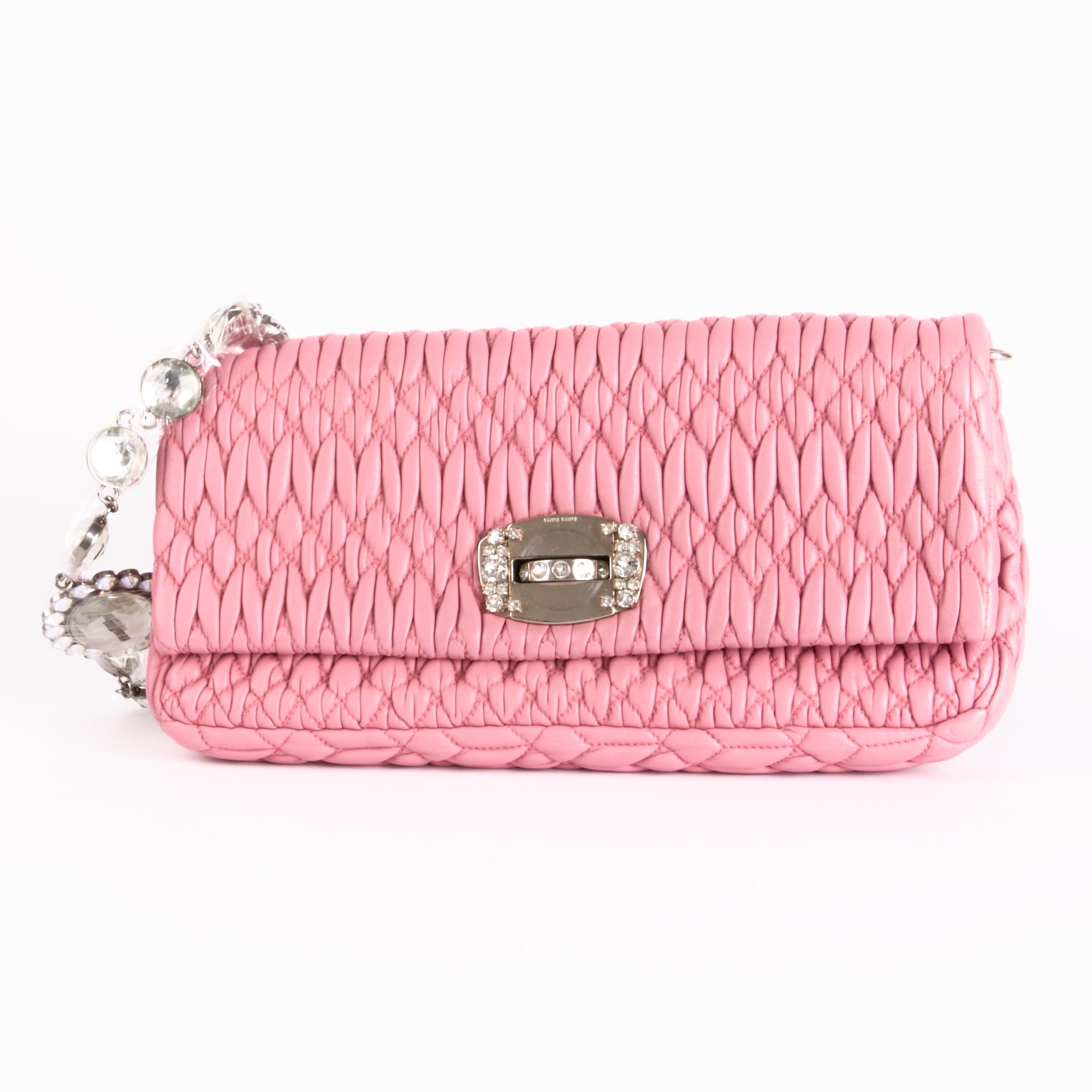 MIU MIU - Sac à main Matelassé Toile Nappa Crystal rose - Hand Bag