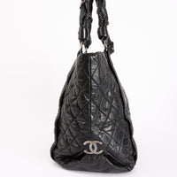 CHANEL - Sac à main Cabas Lady Braid cuir noir vieilli - Hand Bag