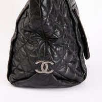 CHANEL - Sac à main Cabas Lady Braid cuir noir vieilli - Hand Bag