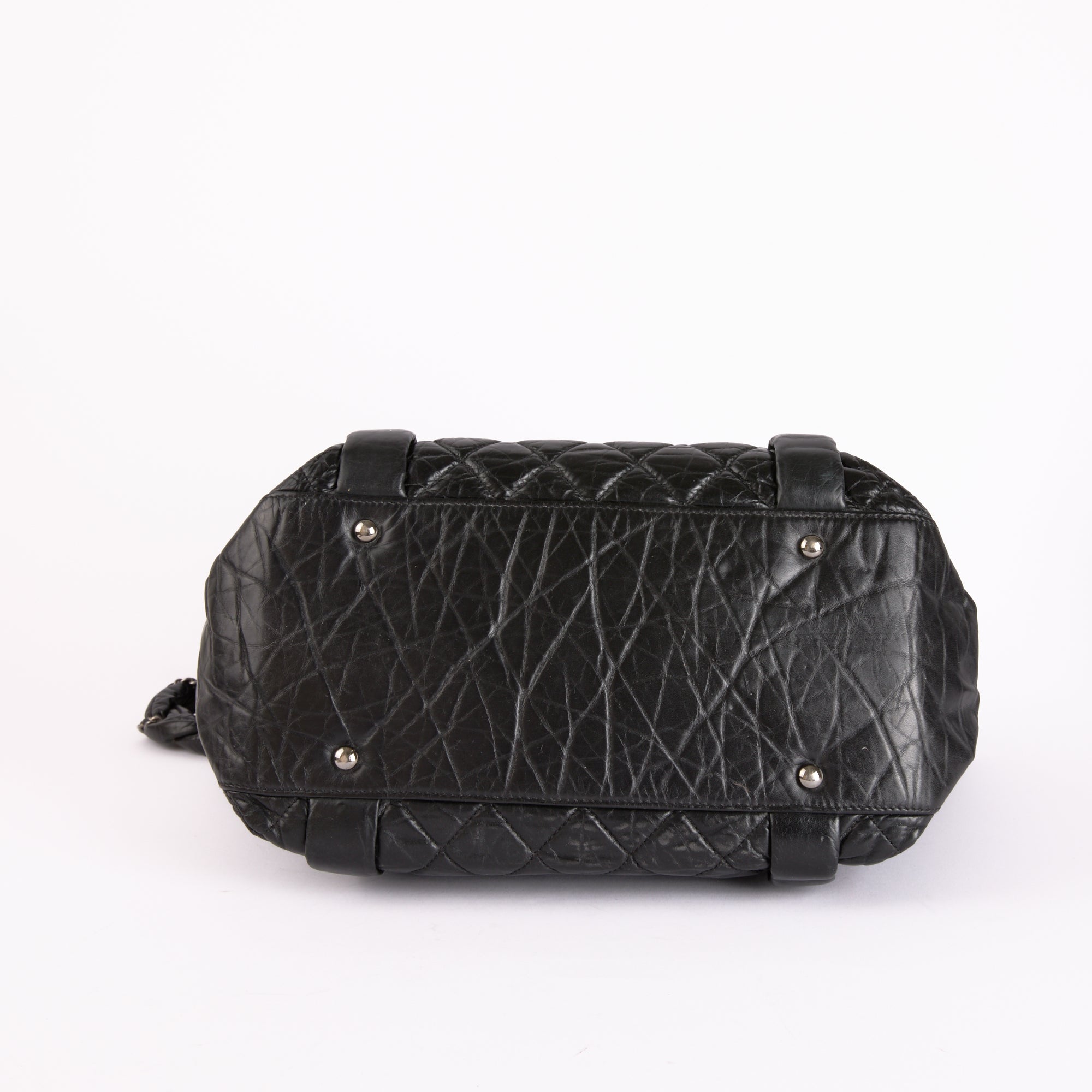 CHANEL - Sac à main Cabas Lady Braid cuir noir vieilli - Hand Bag