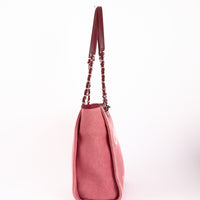 CHANEL - Deauville Tote Bag in Small Pink Canvas - Handbag