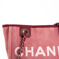 CHANEL - Deauville Tote Bag in Small Pink Canvas - Handbag