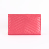 SAINT LAURENT - Sac bandoulière Enveloppe Cassandre cuir rose - Hand Bag