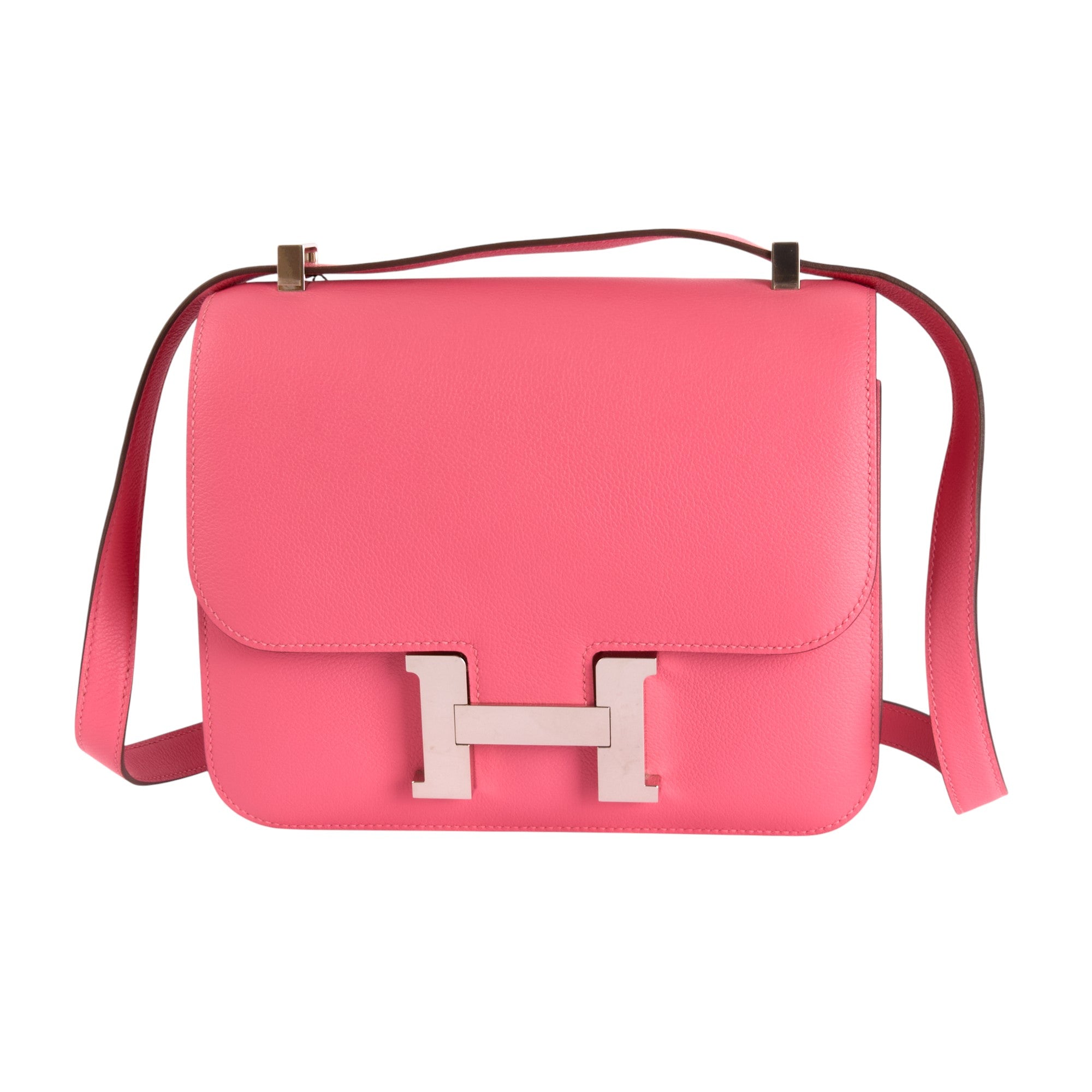 HERMES - Sac à main Constance cuir Rose Azalée - Hand Shoulder Bag