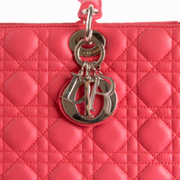 DIOR - Sac à main Large Lady Dior cuir Rose - Hand Bag