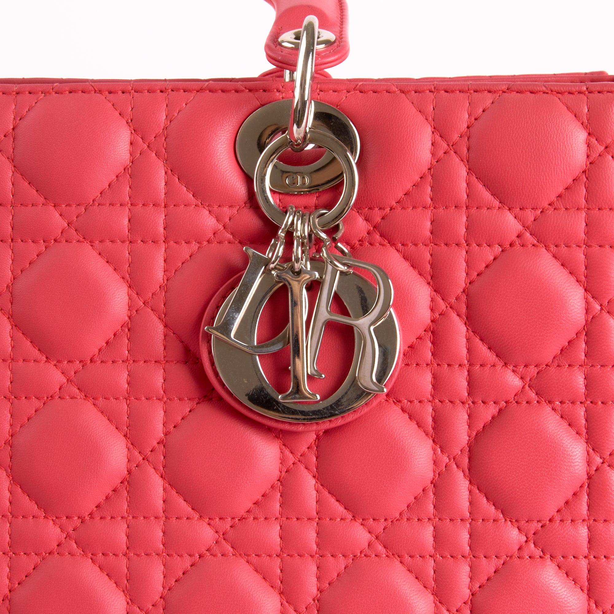 DIOR - Sac à main Large Lady Dior cuir Rose - Hand Bag