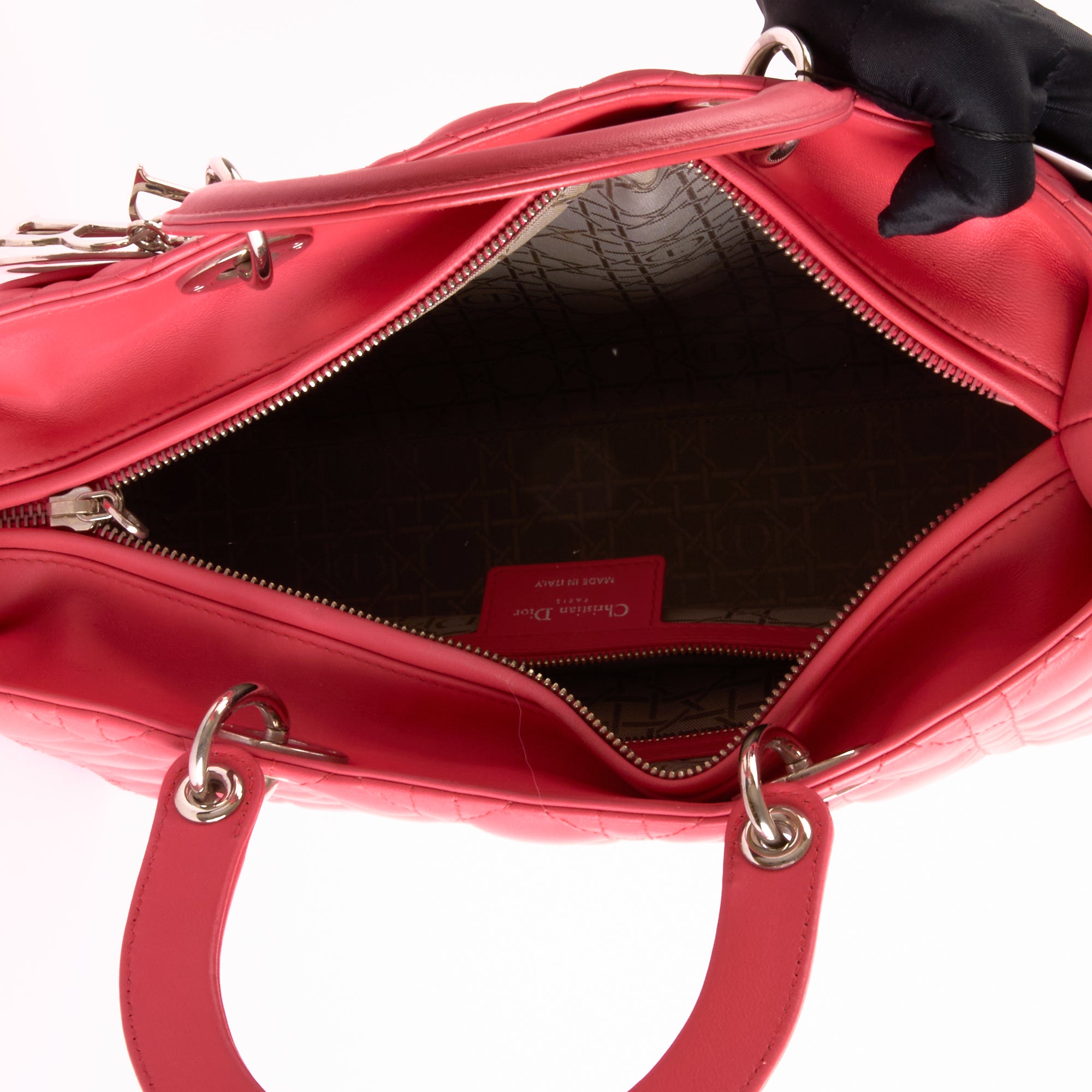 DIOR - Sac à main Large Lady Dior cuir Rose - Hand Bag