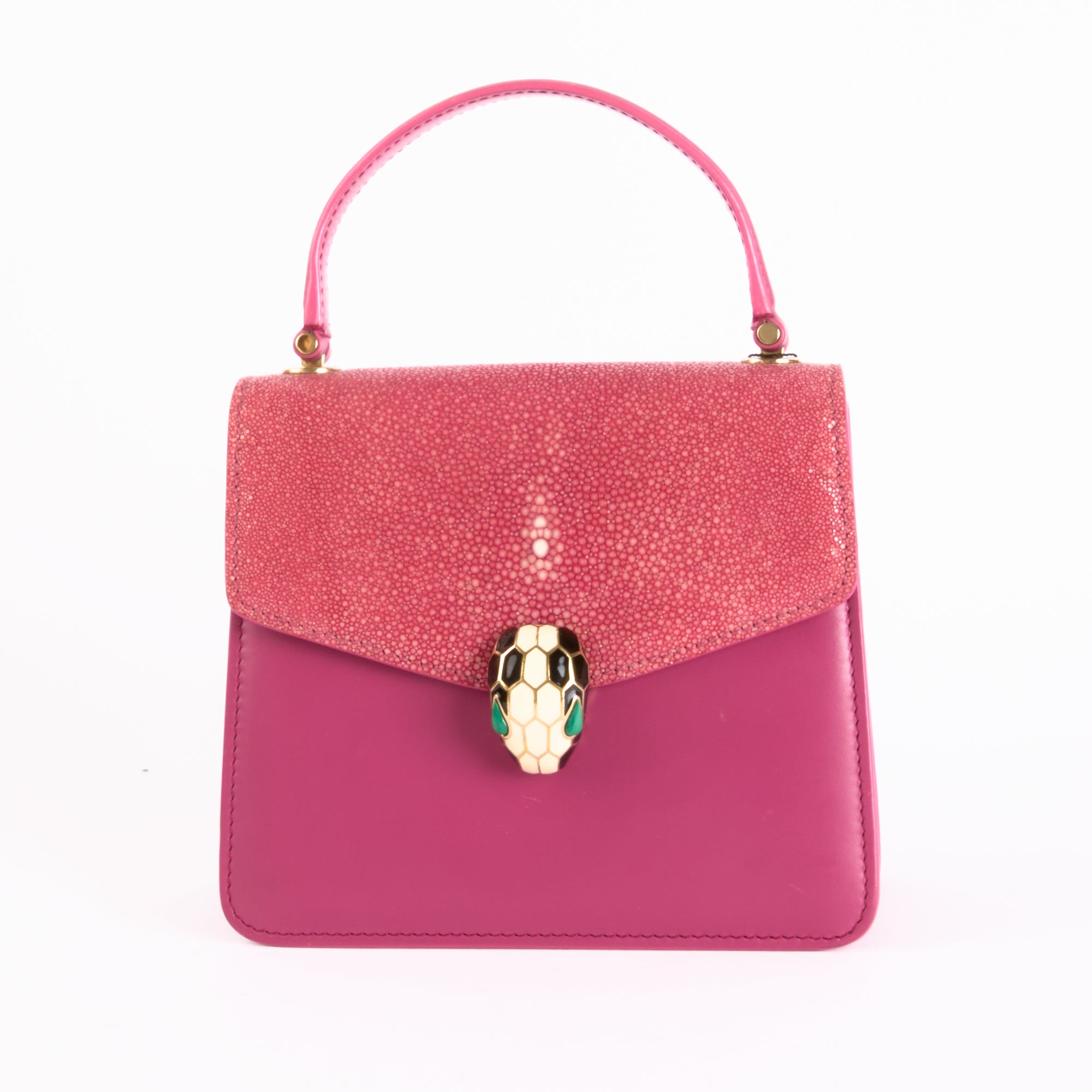 BVLGARI - Sac bandoulière Serpenti Forever cuir Galuchat Rose - Hand Bag