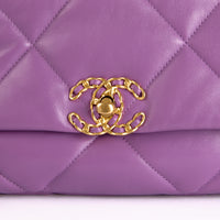 CHANEL - Sac bandoulière 19 Small cuir Violet - Hand Bag