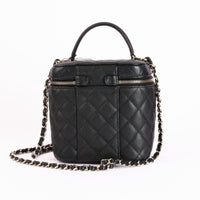 CHANEL - Sac bandoulière Vanity CC cuir caviar noir - Hand Bag