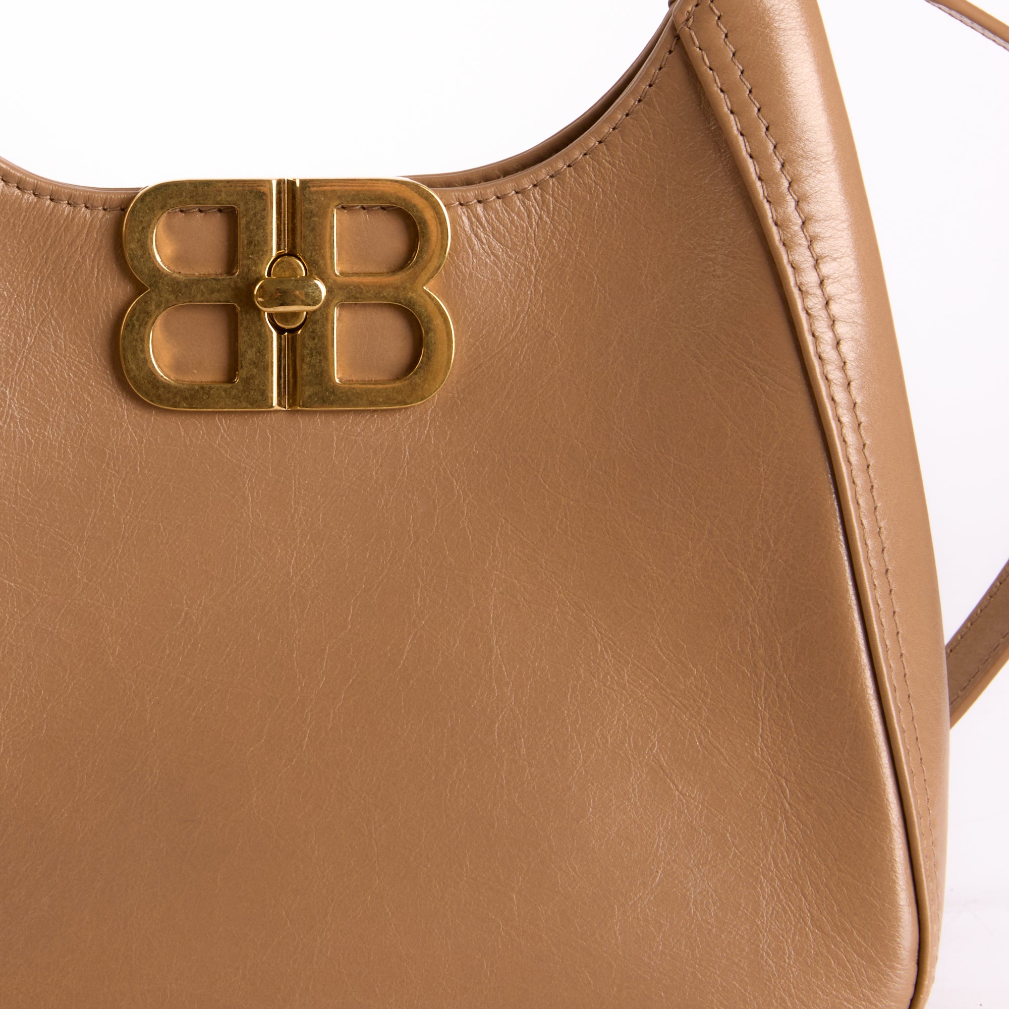 BALENCIAGA - Sac à main BB Soft Hobo Small cuir beige - Hand Bag