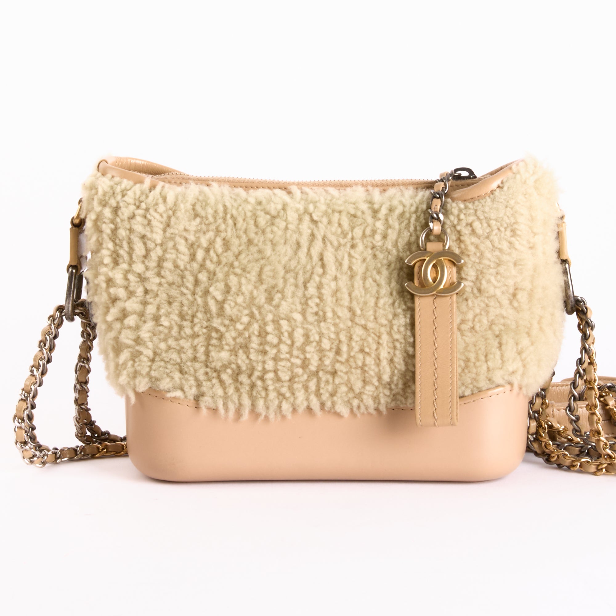 CHANEL - Sac bandoulière Gabrielle PM Shearling cuir - Hand bag