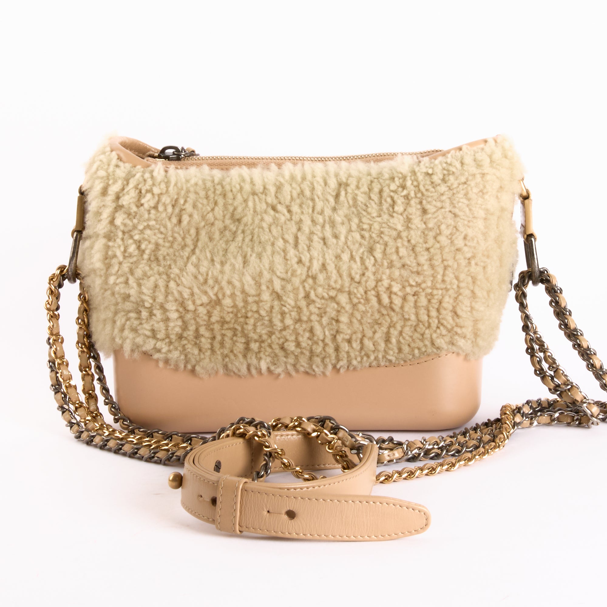 CHANEL - Sac bandoulière Gabrielle PM Shearling cuir - Hand bag