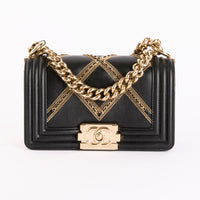 CHANEL - Sac bandoulière Boy Small cuir Matelassé chain - Hand Shoulder Bag