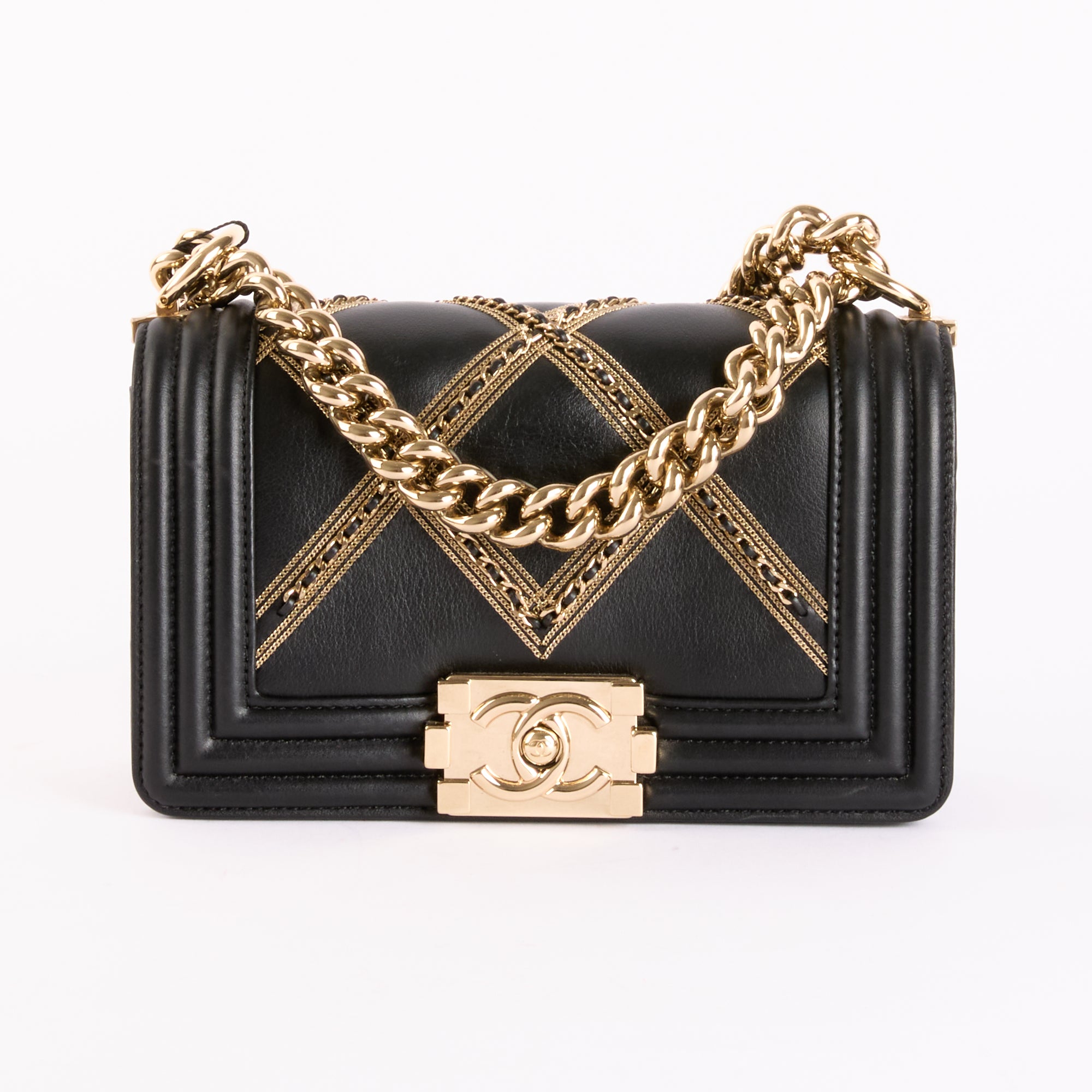 CHANEL - Sac bandoulière Boy Small cuir Matelassé chain - Hand Shoulder Bag