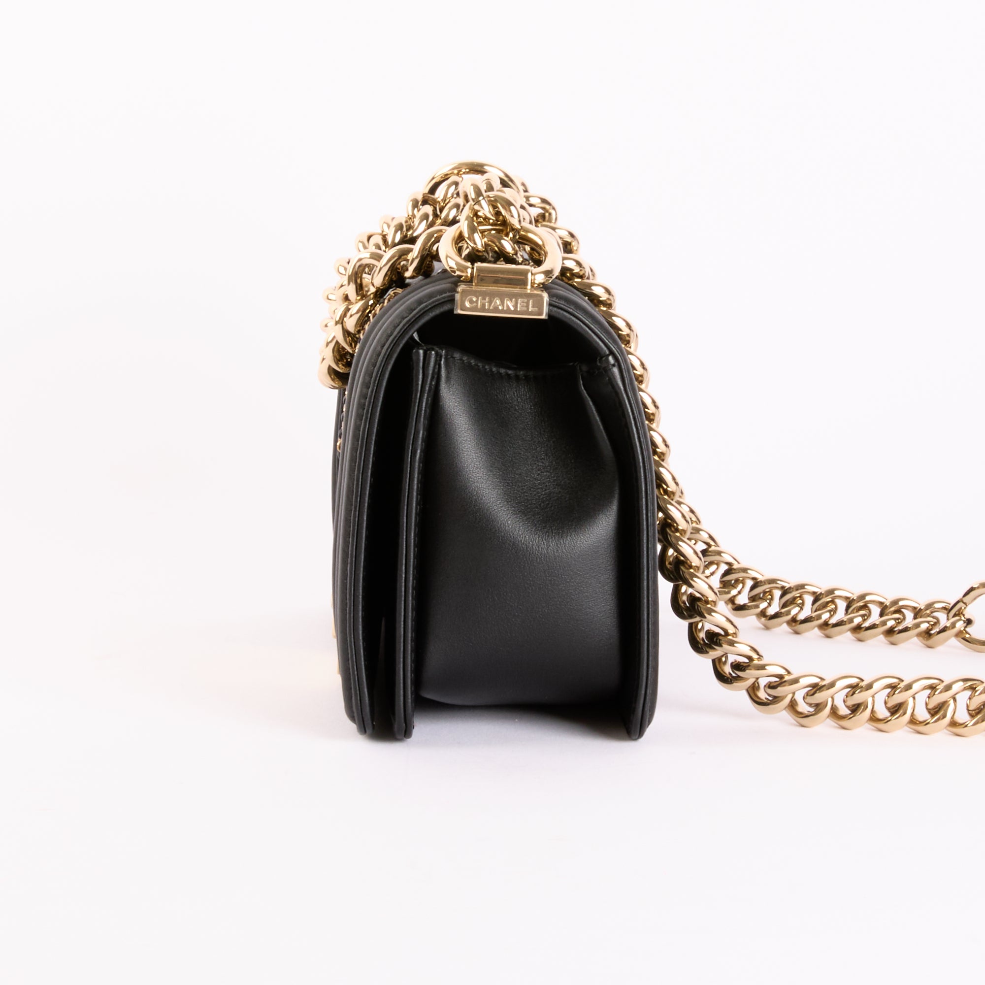 CHANEL - Sac bandoulière Boy Small cuir Matelassé chain - Hand Shoulder Bag