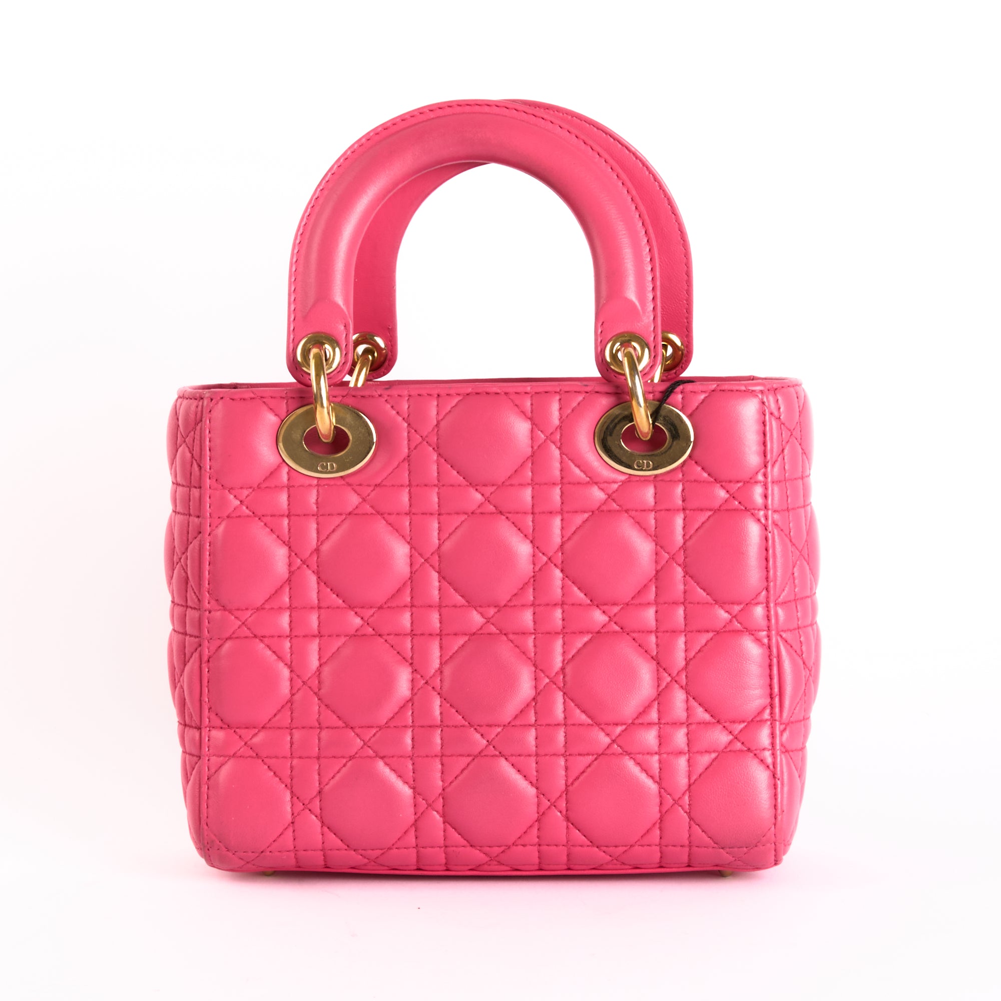 DIOR - Sac à main Lady Dior Small cuir rose - Hand Bag