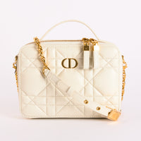 DIOR - Sac à main Caro Box blanc