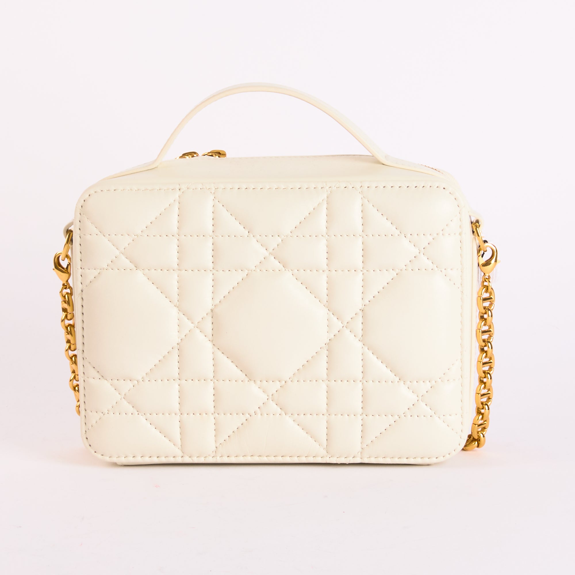 DIOR - Sac à main Caro Box blanc