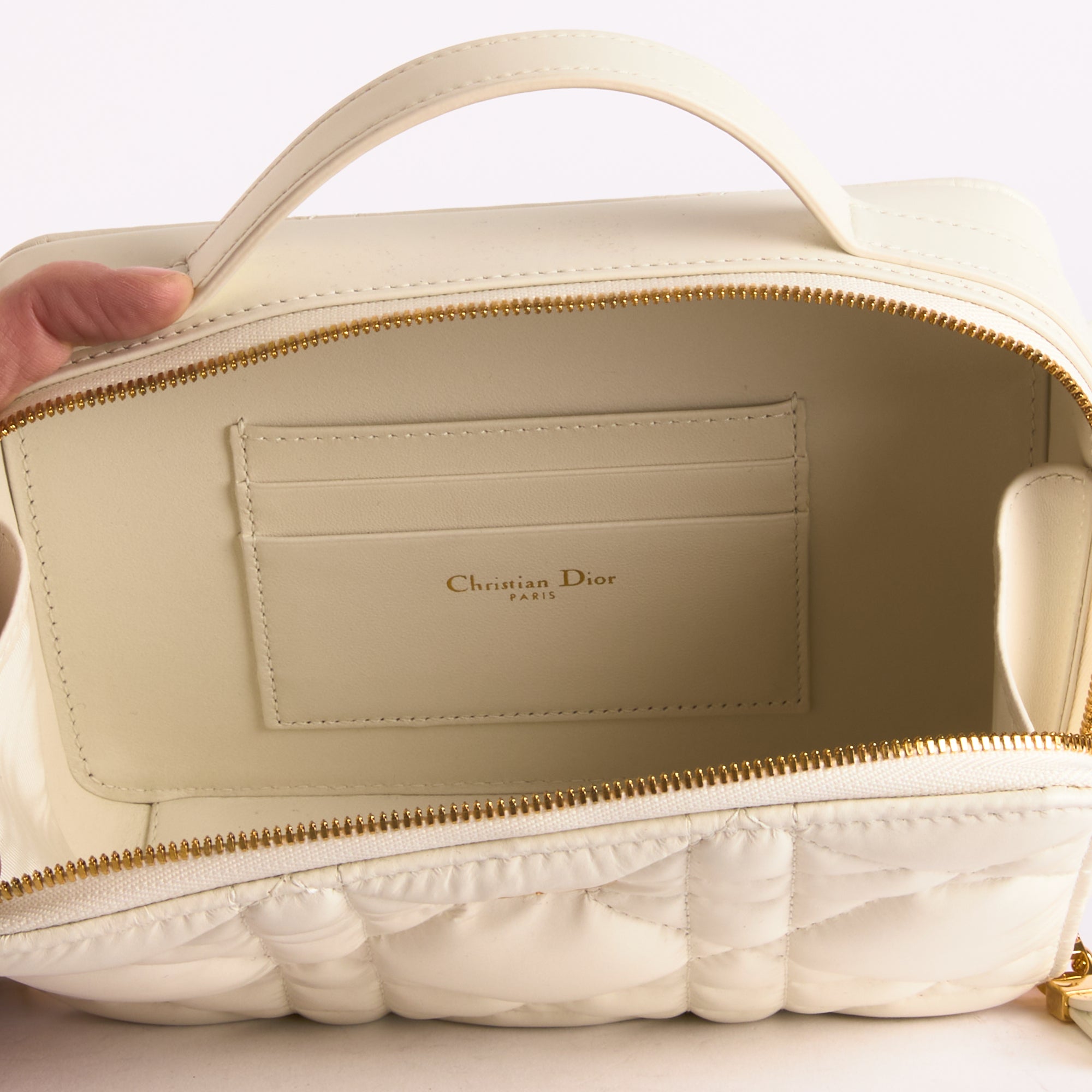 DIOR - Sac à main Caro Box blanc