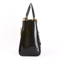 DIOR - Sac à main Lady Medium cuir vernis Noir - Hand Bag