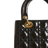 DIOR - Sac à main Lady Medium cuir vernis Noir - Hand Bag