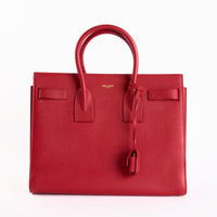 SAINT LAURENT - Large Red Leather Day Handbag 
