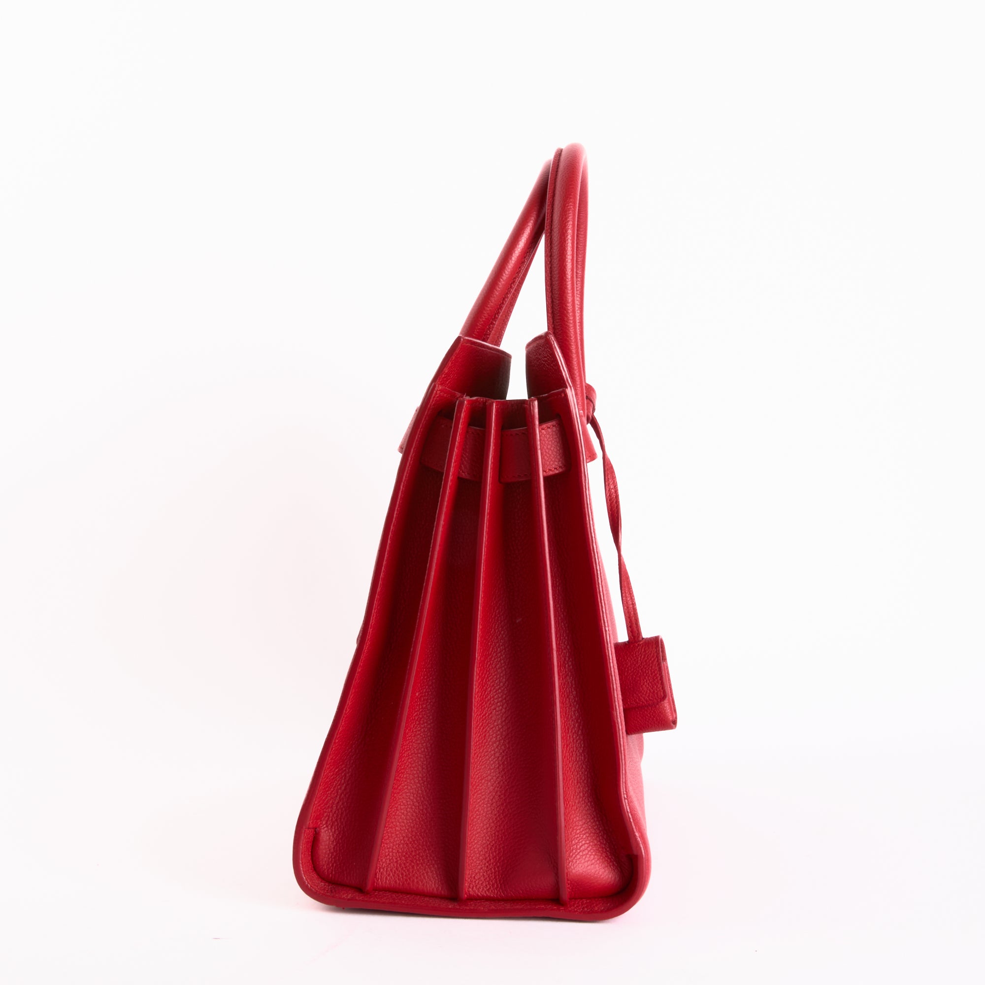 SAINT LAURENT - Large Red Leather Day Handbag 